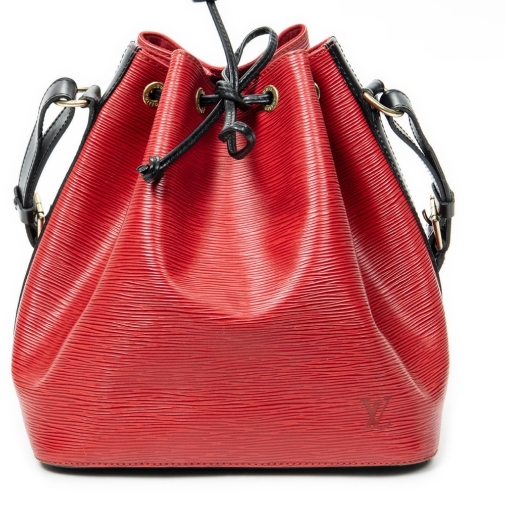 AUTHENTIC Louis Vuitton Black and Red Bucket Bag